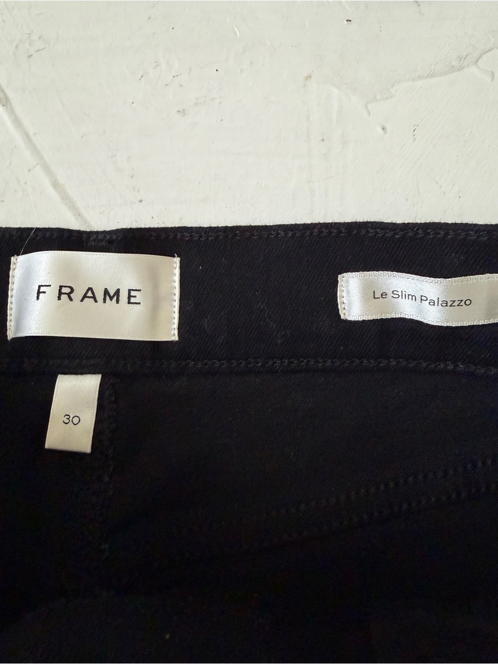 Frame Denim Le Slim Palazzo Pant Jeans True Black Wide Leg ALTERED Size 30 - Picture 6 of 9